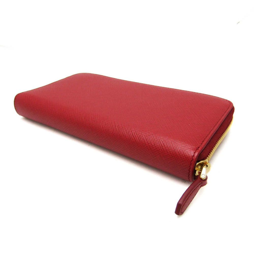Prada Saffiano SHINE 1ML506 Women's Leather Long Wallet (bi-fold) Red Color - Picture 2 of 11